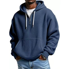 Hoodie met kwart rits en capuchon