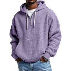 Hoodie met kwart rits en capuchon