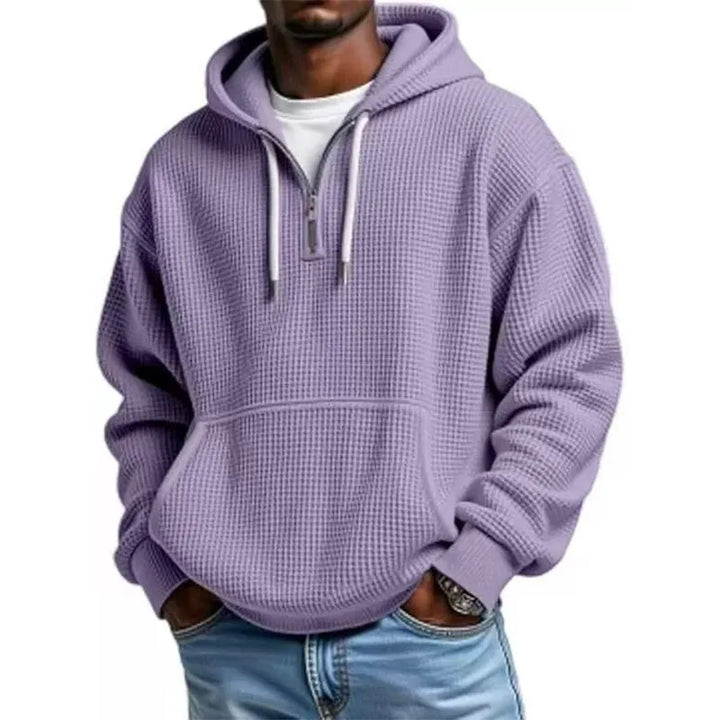 Hoodie met kwart rits en capuchon