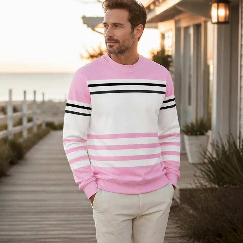 Sweatshirt met gestreept kleurblok ontwerp