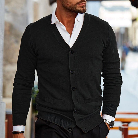 Stef Vest | Casual cardigan voor heren in de kleur Zwart voor heren in stijl geschikt voor alle seizoenen.