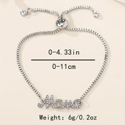 Mooie Mama Letter Bedelarmband met Nepdiamanten