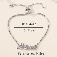 Mooie Mama Letter Bedelarmband met Nepdiamanten