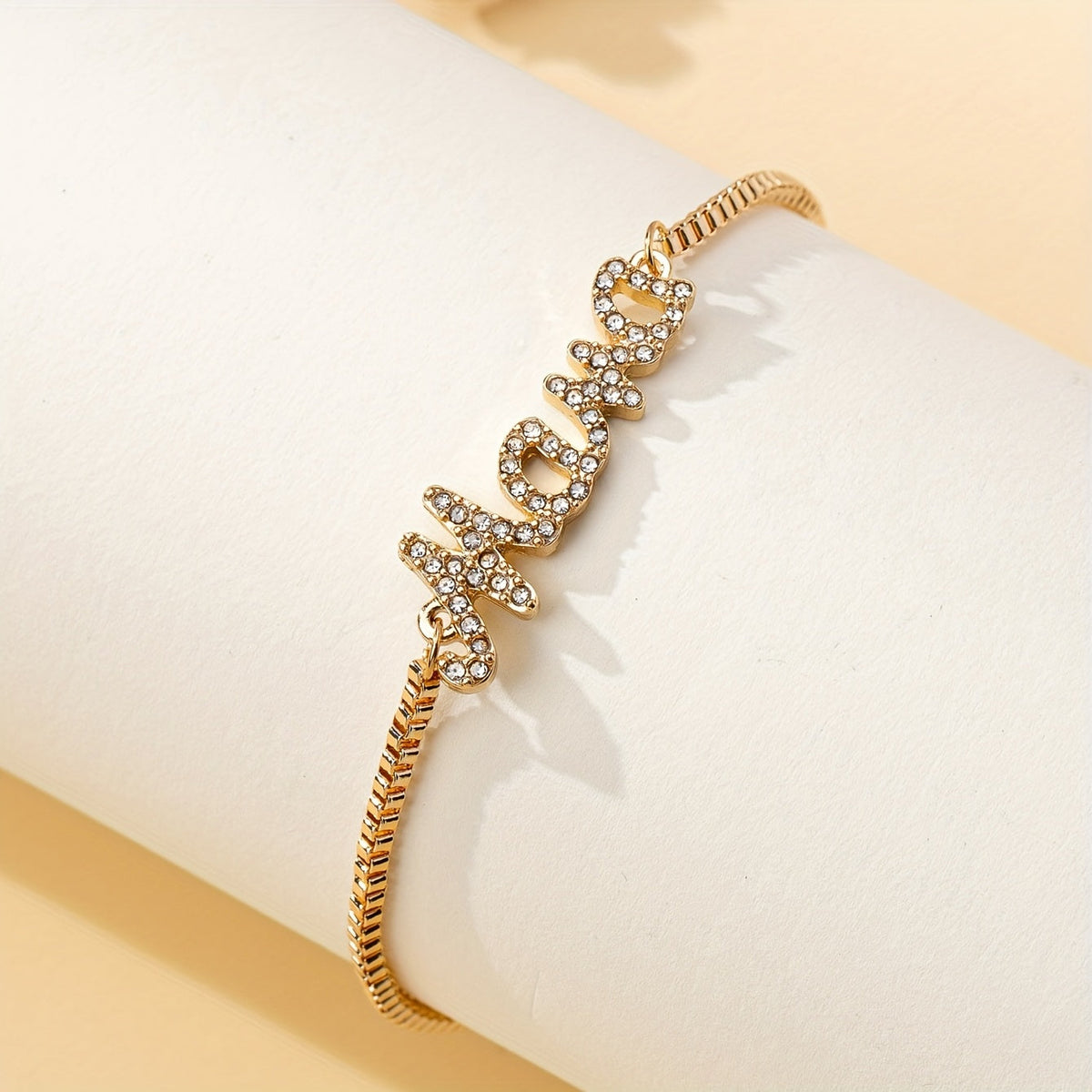 Mooie Mama Letter Bedelarmband met Nepdiamanten