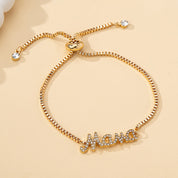 Mooie Mama Letter Bedelarmband met Nepdiamanten