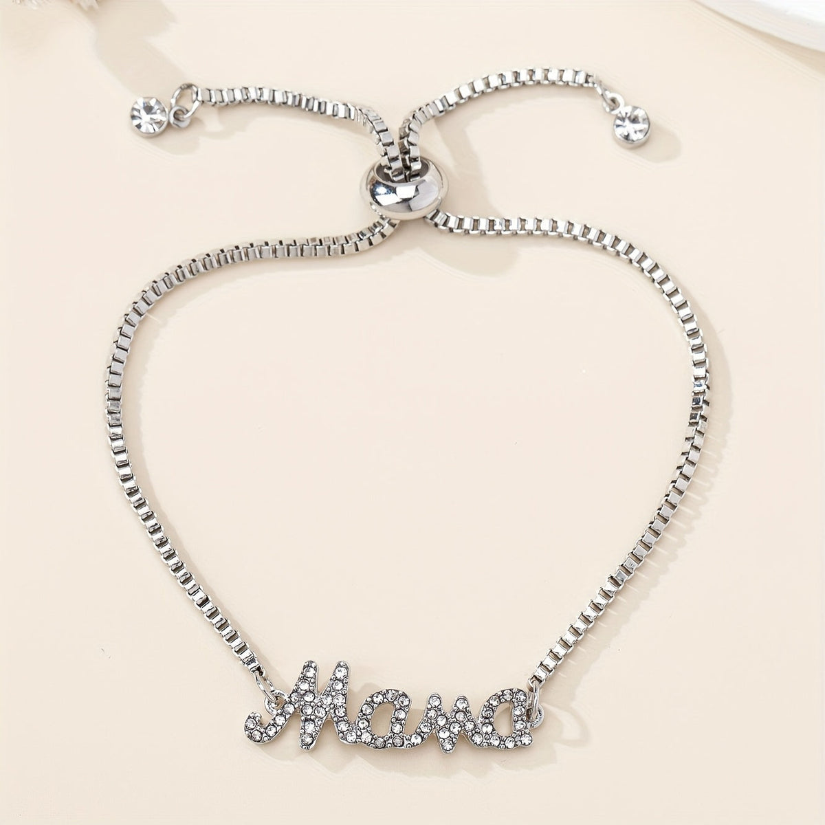 Mooie Mama Letter Bedelarmband met Nepdiamanten