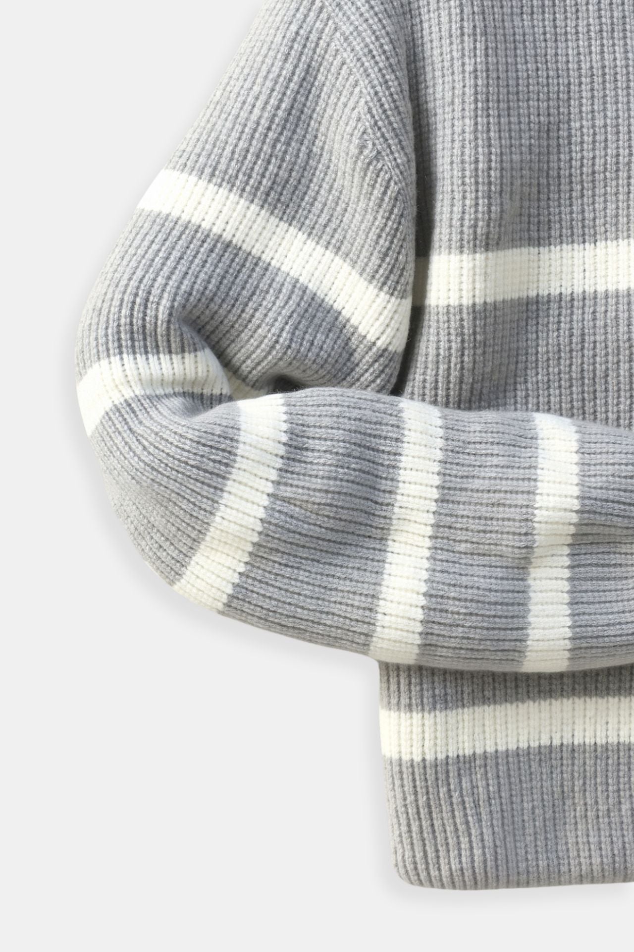 Stijn | Gestreepte Wolvariant Zip Sweater