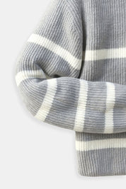 Stijn | Gestreepte Wolvariant Zip Sweater