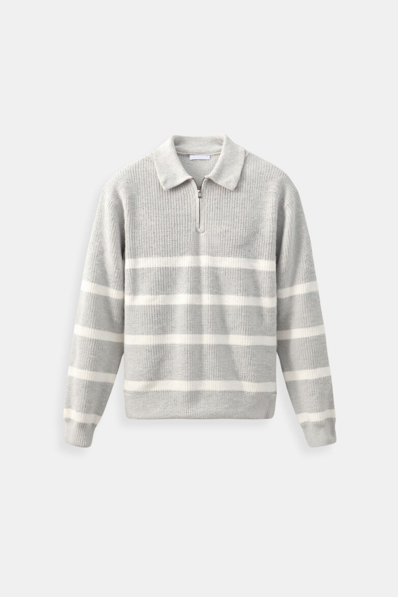 Stijn | Gestreepte Wolvariant Zip Sweater