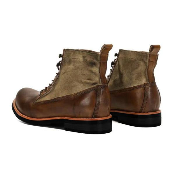 Stijn | Vintage leren laarzen in de kleur Bruin voor heren in stijl ideaal voor de winter
