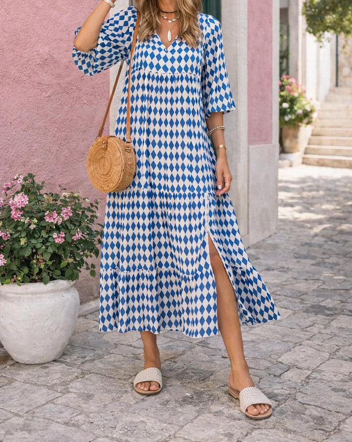 Midi jurk met geometrische print