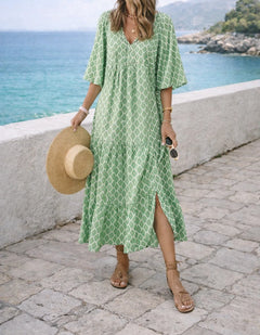 Midi jurk met geometrische print