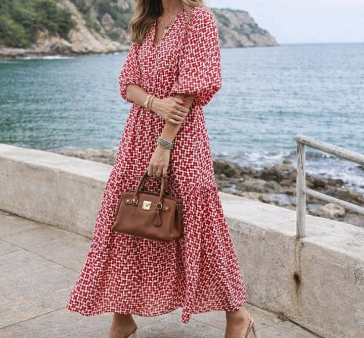 Midi jurk met geometrische print