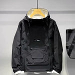Sven | Dubbel Rits Hooded Jas in de kleur Zwart voor heren in stijl ideaal voor de herfst.