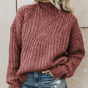 Sweater met Comfortabele rolkraag in de kleur Roze voor dames in Casual stijl ideaal voor de herfst.