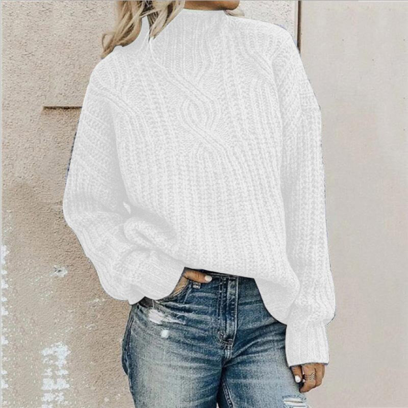 Sweater met Comfortabele rolkraag in de kleur Wit voor dames in Casual stijl ideaal voor de herfst.