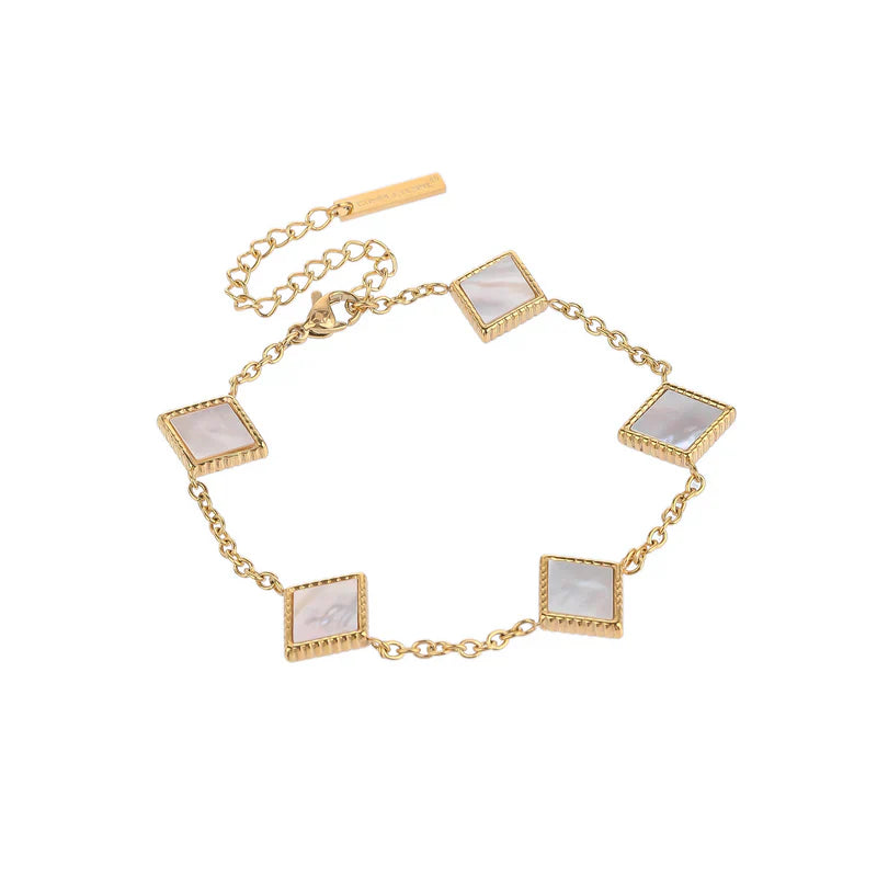 Teake | Vierkante armband in klassieke stijl in de kleur voor heren in Heritage stijl geschikt voor alle seizoenen.