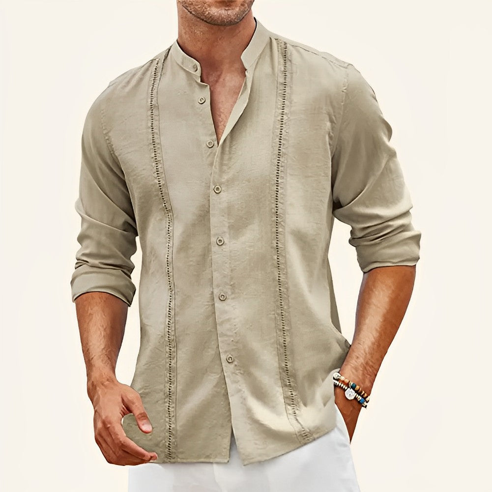 Thijs | Stijlvol herenoverhemd in de kleur Khaki voor heren in stijl ideaal voor de lente.