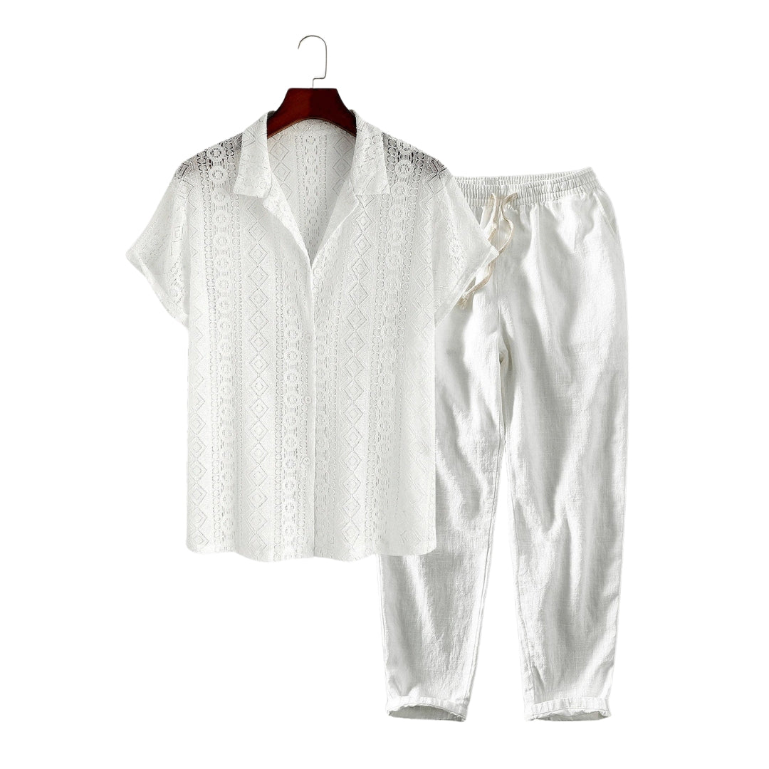 Thijs | Stijlvolle heren zomerset in de kleur Wit voor heren in stijl ideaal voor de zomer.