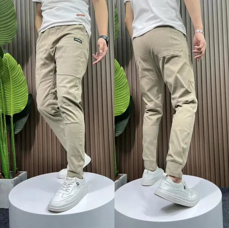 Tijmen | Multizakken broek in de kleur Khaki voor heren in stijl ideaal voor de winter