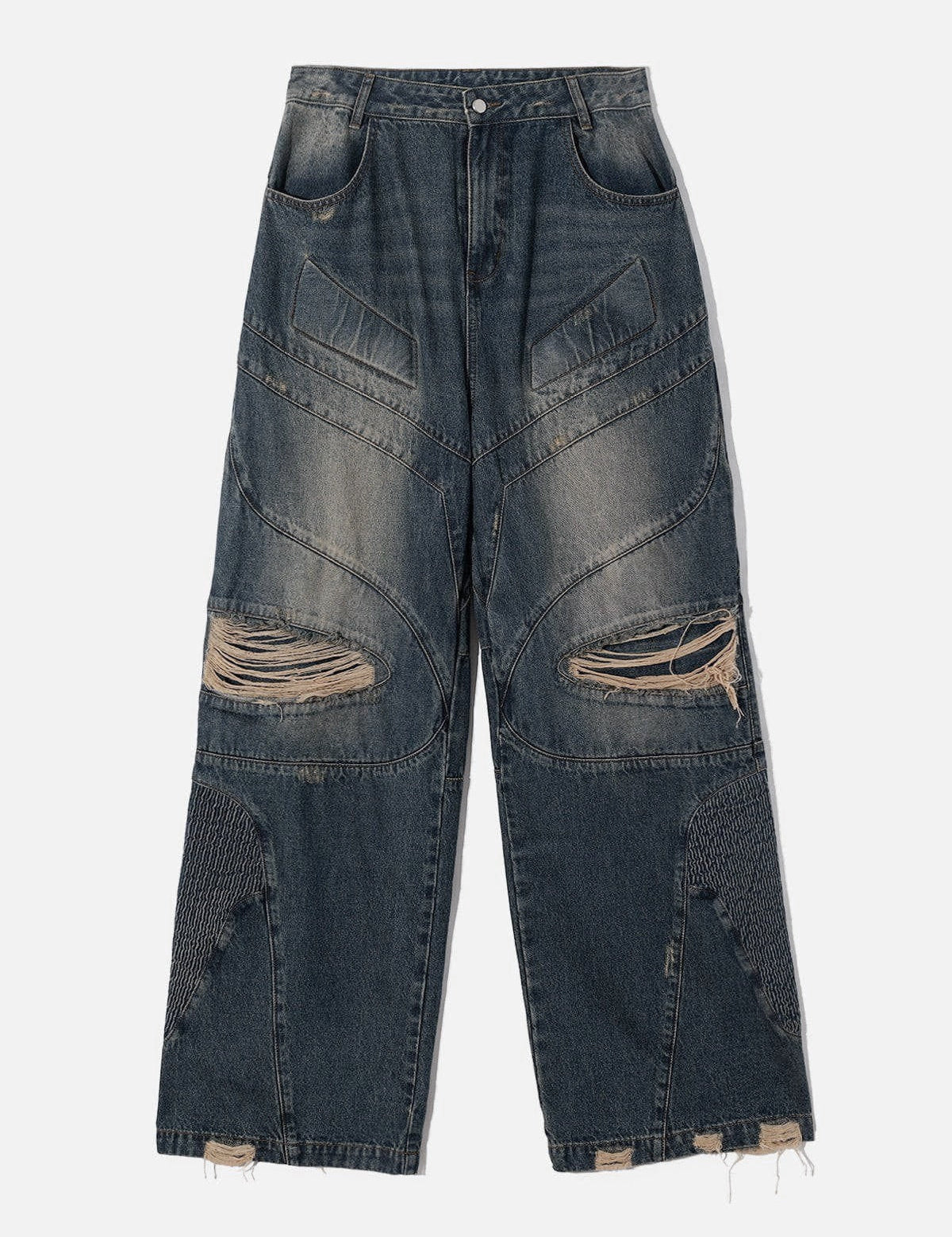 Tijn | Baggy Jeans voor heren in de kleur Blauw voor heren in Streetwear stijl ideaal voor de herfst.