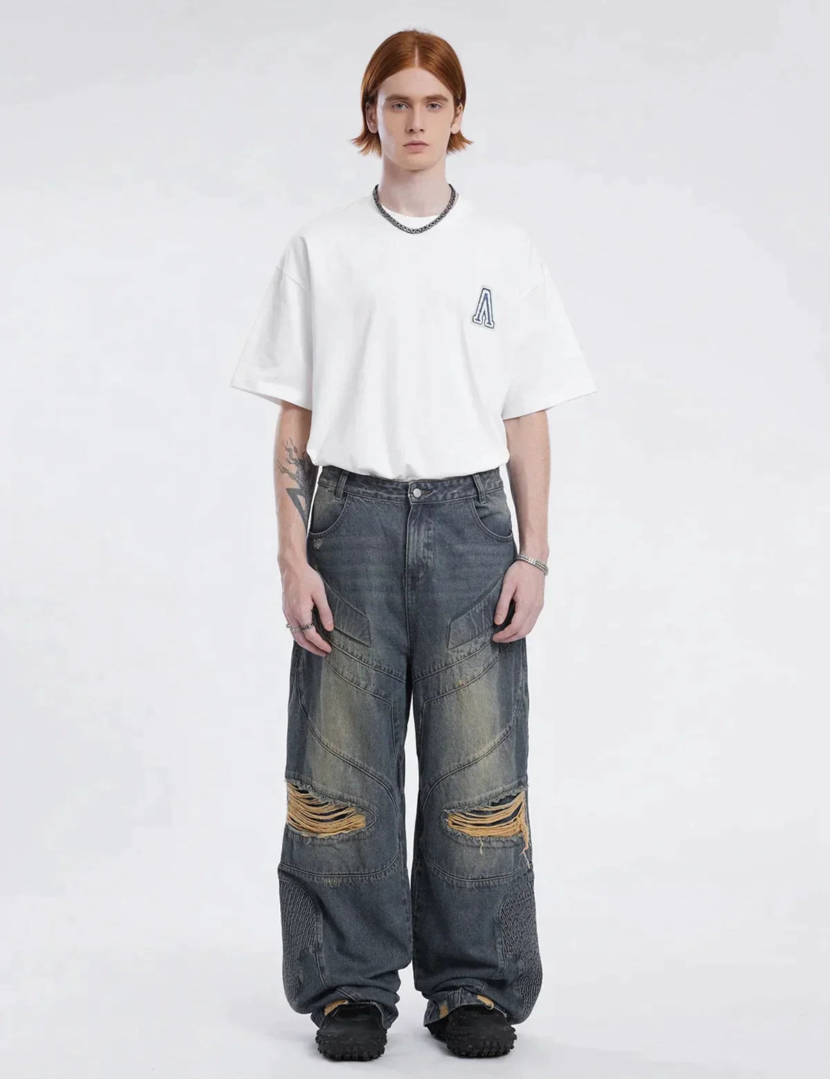 Tijn | Baggy Jeans voor heren in de kleur Blauw voor heren in Streetwear stijl ideaal voor de herfst.