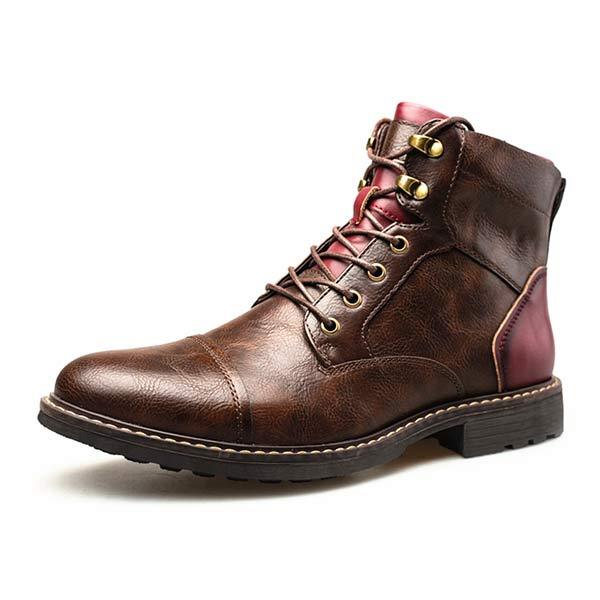 Timo | Heren Enkellaarzen in de kleur Bordeaux voor heren in Casual stijl ideaal voor de winter