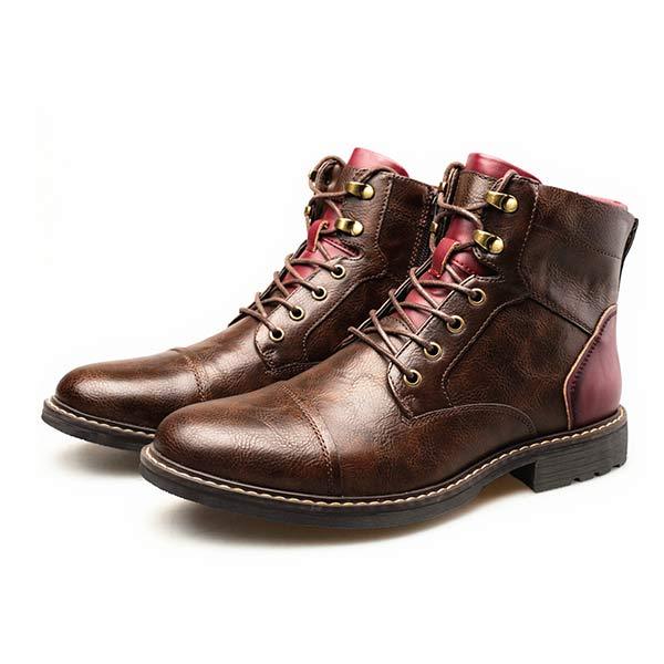 Timo | Heren Enkellaarzen in de kleur Bordeaux voor heren in Casual stijl ideaal voor de winter