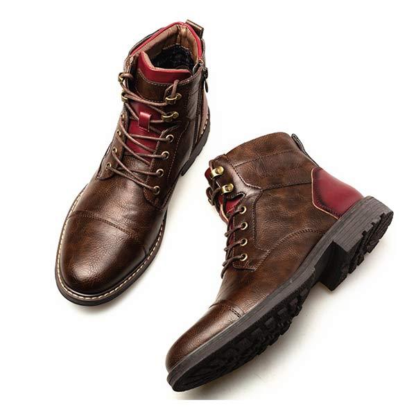 Timo | Heren Enkellaarzen in de kleur Bordeaux voor heren in Casual stijl ideaal voor de winter