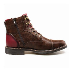 Timo | Heren Enkellaarzen in de kleur Bordeaux voor heren in Casual stijl ideaal voor de winter