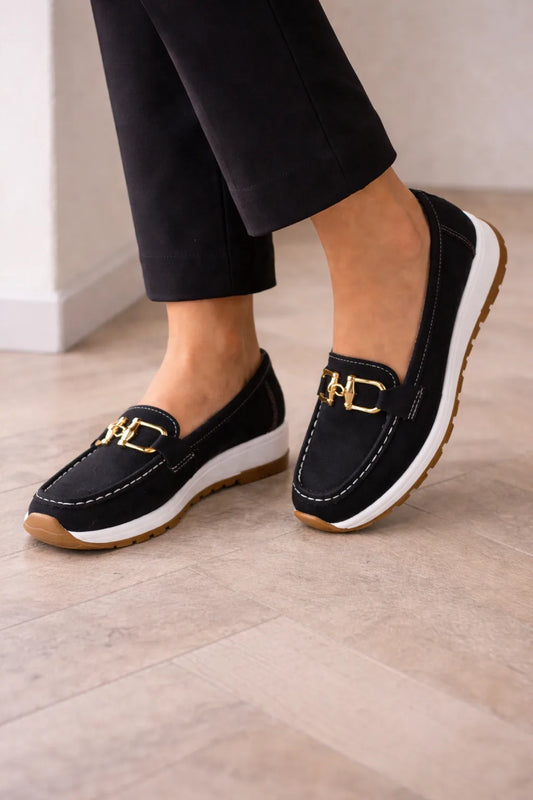Loafers met bit en gouden hardware