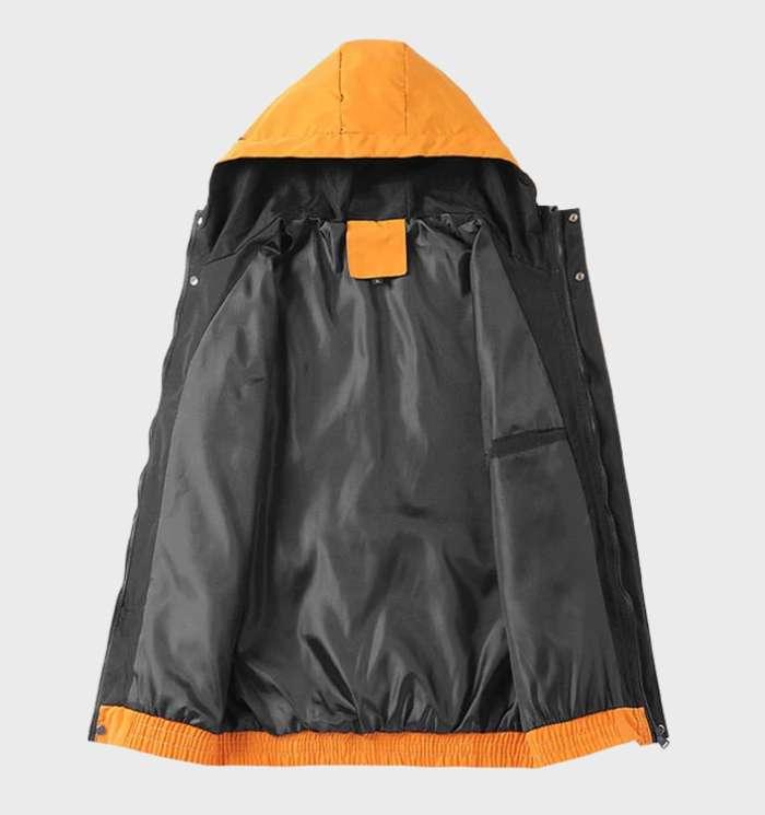 Tom | Warme, lichtgewicht waterdichte jas met zakken en capuchon in de kleur Grijs voor heren in Outdoor stijl ideaal voor de herfst.