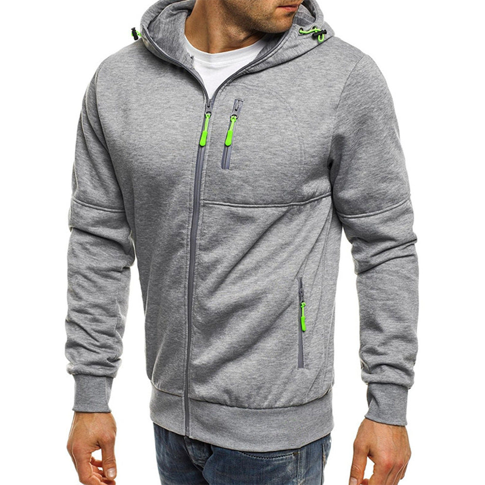 Tommy | Heren wollen hoodie met rits in de kleur Lichtgrijs voor heren in Lounge stijl geschikt voor alle seizoenen.