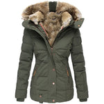 Tommy | jasje voor dames met kraag en bont in de kleur Groen voor dames in stijl ideaal voor de winter
