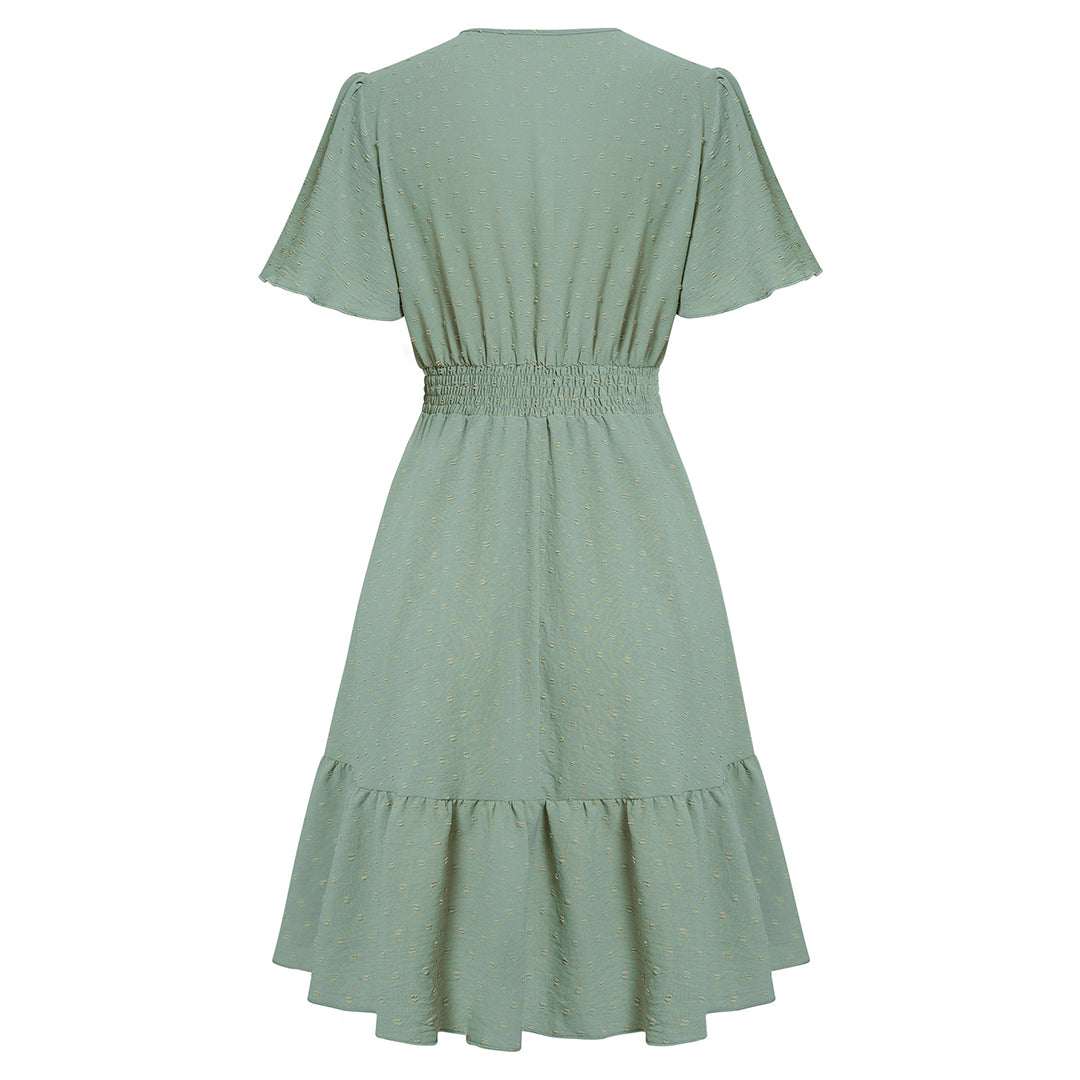 Tonia | Stijlvolle zomerjurk in de kleur Abrikoos voor dames in stijl ideaal voor de zomer.