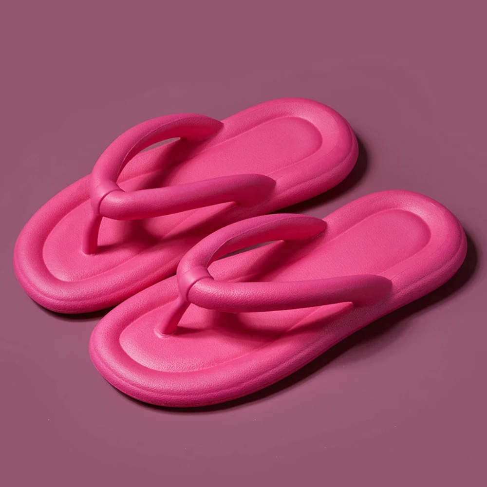 Ultracomfortabele orthopedische teenslippers in de kleur Roze voor dames in Beach stijl ideaal voor de zomer.