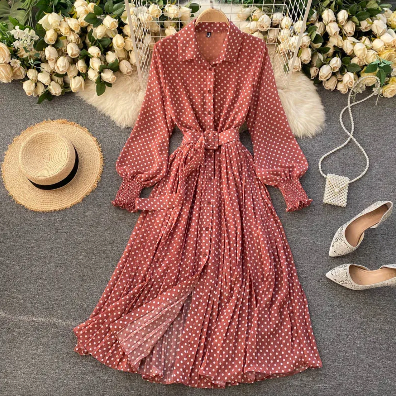 VALENTINA | Stijlvol jurkje voor de lente in de kleur Rood voor dames in stijl ideaal voor de lente.
