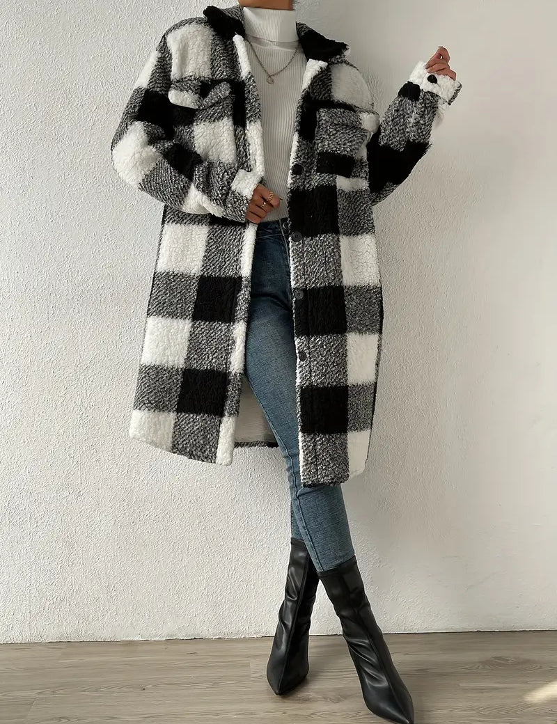 Valeria | Stijlvolle geruite teddyjas in de kleur Roze voor dames in stijl ideaal voor de herfst.