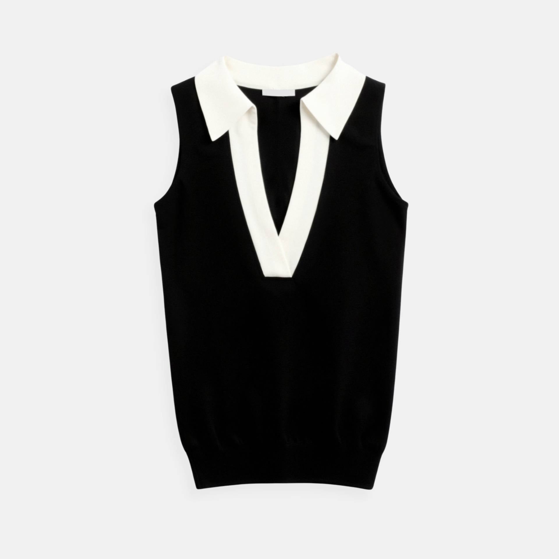Gebreide Polo Tanktop met Contrasterende Rand - Jasper