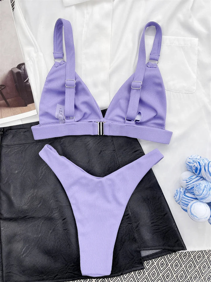 Vera | Unieke & trendy bikini in de kleur Zwart voor dames in Beach stijl ideaal voor de zomer.