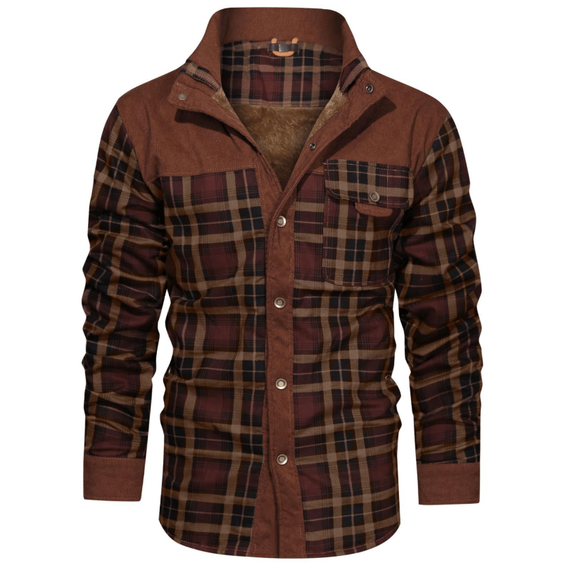 Vince | vintage flanellen jack in de kleur Bordeaux voor heren in Heritage stijl ideaal voor de winter