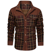 Vince | vintage flanellen jack in de kleur Bordeaux voor heren in Heritage stijl ideaal voor de winter