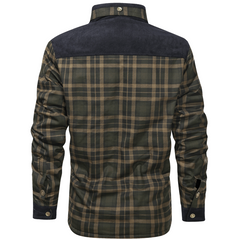 Vince | vintage flanellen jack in de kleur Legergroen voor heren in Heritage stijl ideaal voor de winter