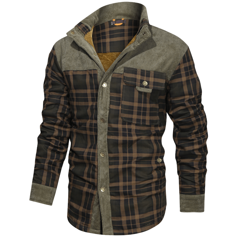 Vince | vintage flanellen jack in de kleur Legergroen voor heren in Heritage stijl ideaal voor de winter