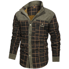 Vince | vintage flanellen jack in de kleur Legergroen voor heren in Heritage stijl ideaal voor de winter