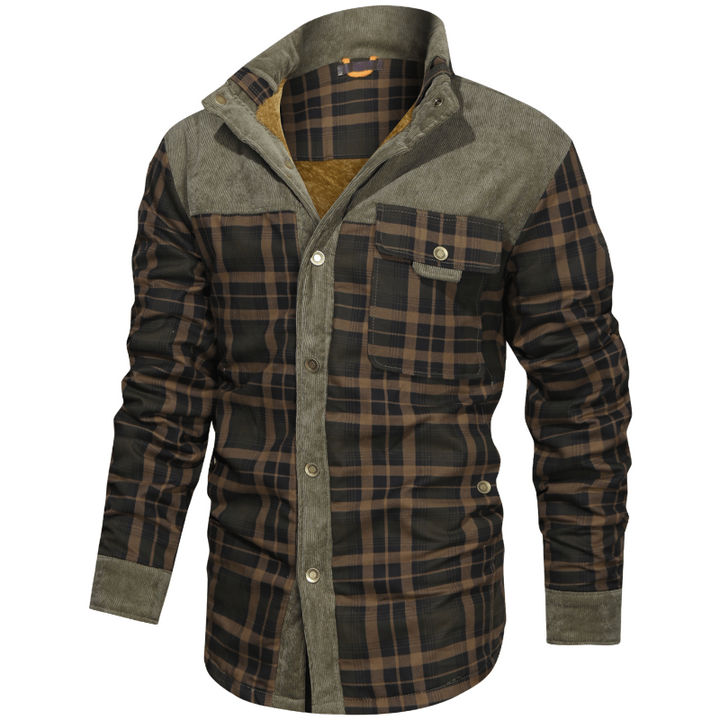 Vince | vintage flanellen jack in de kleur Legergroen voor heren in Heritage stijl ideaal voor de winter