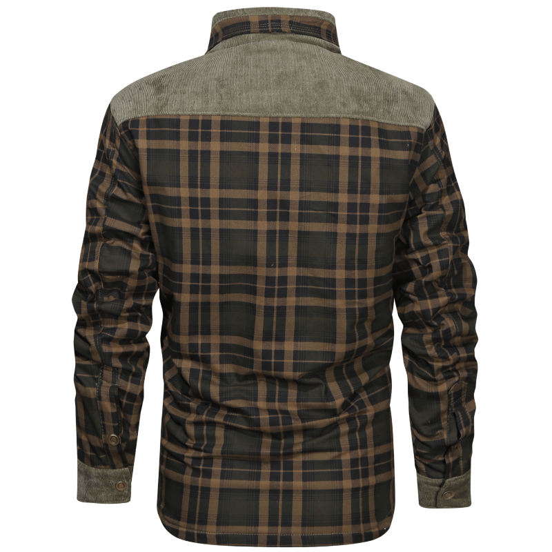 Vince | vintage flanellen jack in de kleur Legergroen voor heren in Heritage stijl ideaal voor de winter