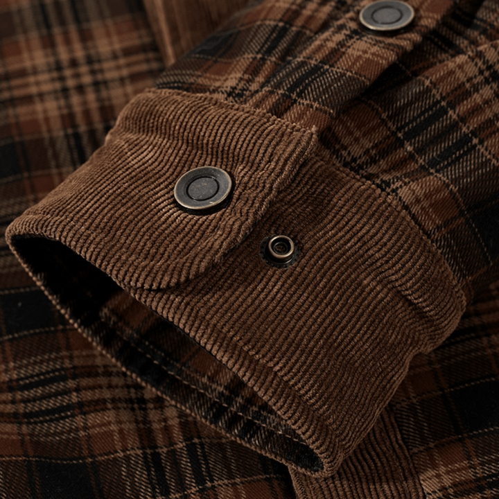 Vince | vintage flanellen jack in de kleur Legergroen voor heren in Heritage stijl ideaal voor de winter