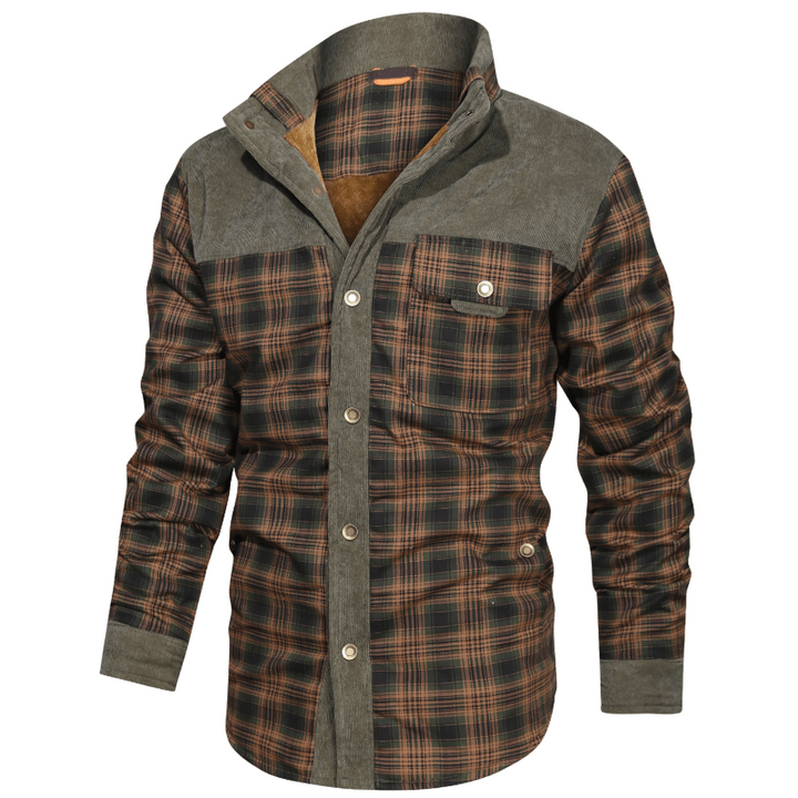 Vince | vintage flanellen jack in de kleur Legergroen voor heren in Heritage stijl ideaal voor de winter