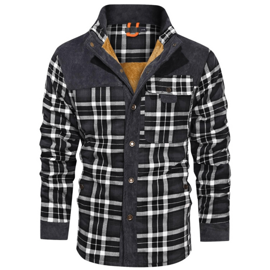 Vince | vintage flanellen jack in de kleur Donkerblauw voor heren in Heritage stijl ideaal voor de winter